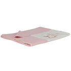 Baby Girls Pink & Ivory Knitted Blanket, 1, hi-res